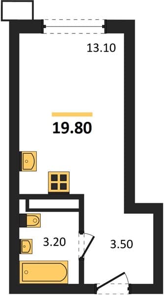 Студия 19.80 кв. м, 11/18 этаж. ЖК Порто-Ново, Цемдолина, Россия