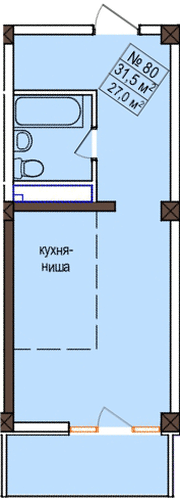 Студия 31.50 кв. м, 10/10 этаж. ЖК Мармелад, Сочи, Россия
