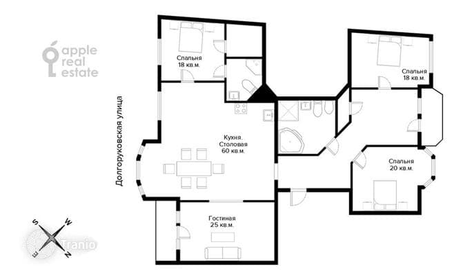 5-комнатная квартира 148 м² в Тверском районе, Россия, фото 3