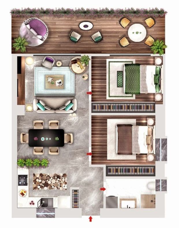Квартира в Бодруме, Турция, 90 м², фото 5