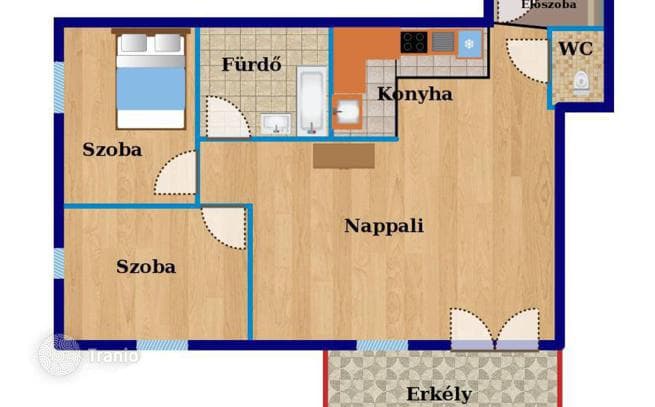 3-комнатная квартира 68 м² в Будапеште, Венгрия