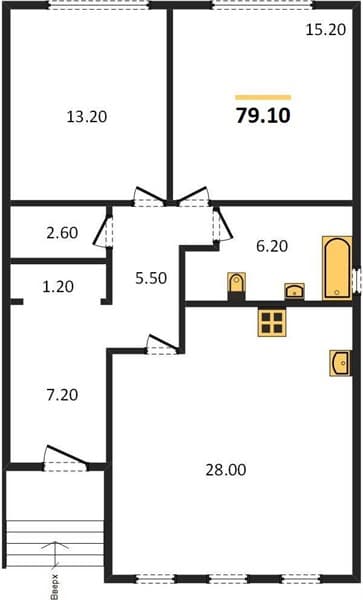 2 к. квартира 79.10 кв. м, 1/2 этаж. ЖК Семигорье, Семигорский, Россия