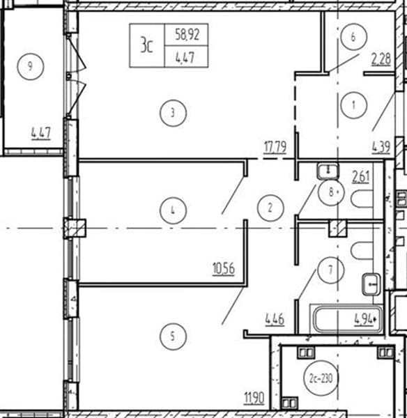 2 к. квартира 62.27 кв. м, 8/9 этаж. ЖК Лучи. Azimut Park Hotel Family, Анапа, Россия