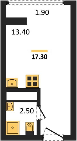 1 к. квартира 17.30 кв. м, 2/19 этаж. ЖК Сочи Парк, Сочи, Россия