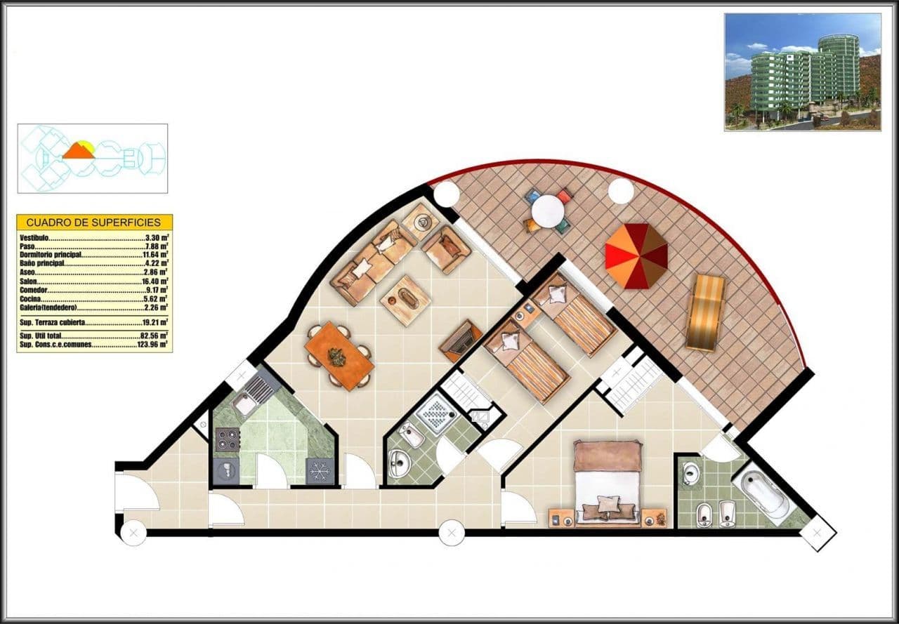 Апартаменты в Вильяхойосе, Испания, 124 м², фото 2