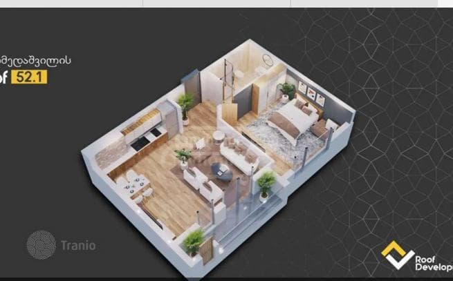 2-комнатная квартира 52 м² в Сабуртало, Грузия