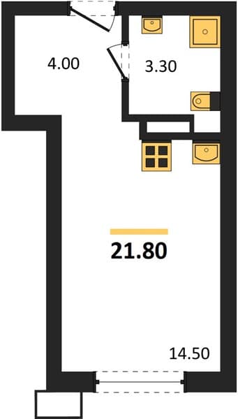 Студия 21.80 кв. м, 3/18 этаж. ЖК Порто-Ново, Цемдолина, Россия