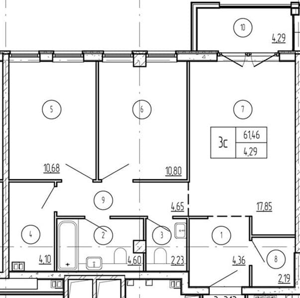2 к. квартира 65.75 кв. м, 3/9 этаж. ЖК Лучи. Azimut Park Hotel Family, Анапа, Россия
