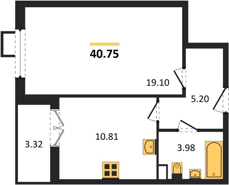 1 к. квартира 40.75 кв. м, 2/8 этаж. ЖК Сады у моря, Темрюк, Россия