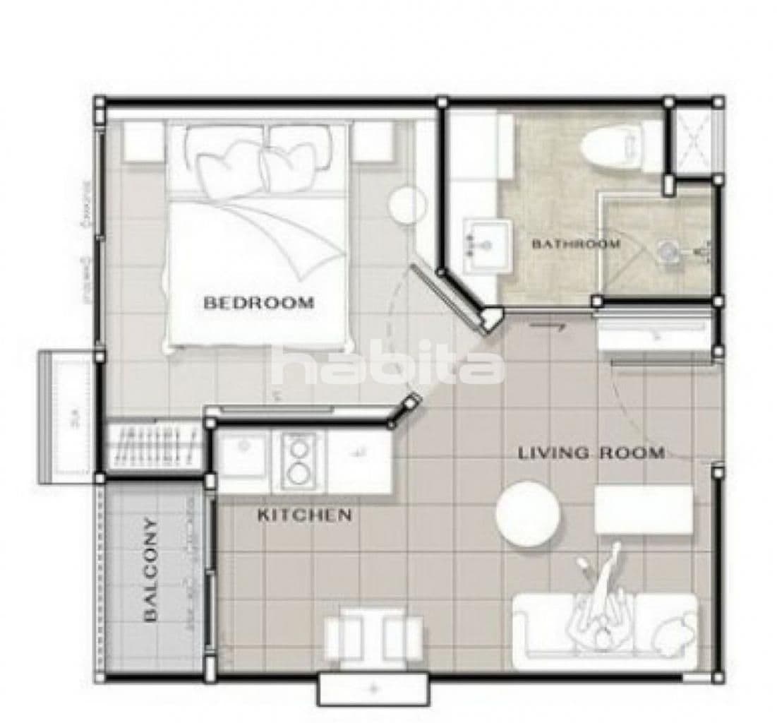 Апартаменты в Паттайе, Таиланд, 28.84 м², фото 2