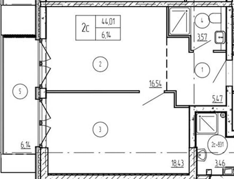 1 к. квартира 51.44 кв. м, 2/9 этаж. ЖК Лучи. Azimut Park Hotel Family, Анапа, Россия