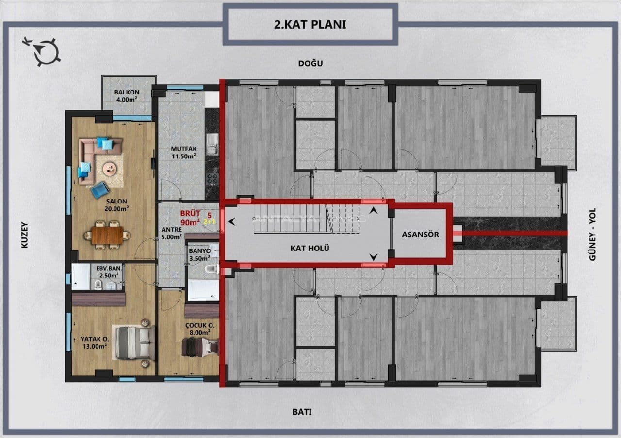 Пентхаус в Анталии, Турция, 175 м2
