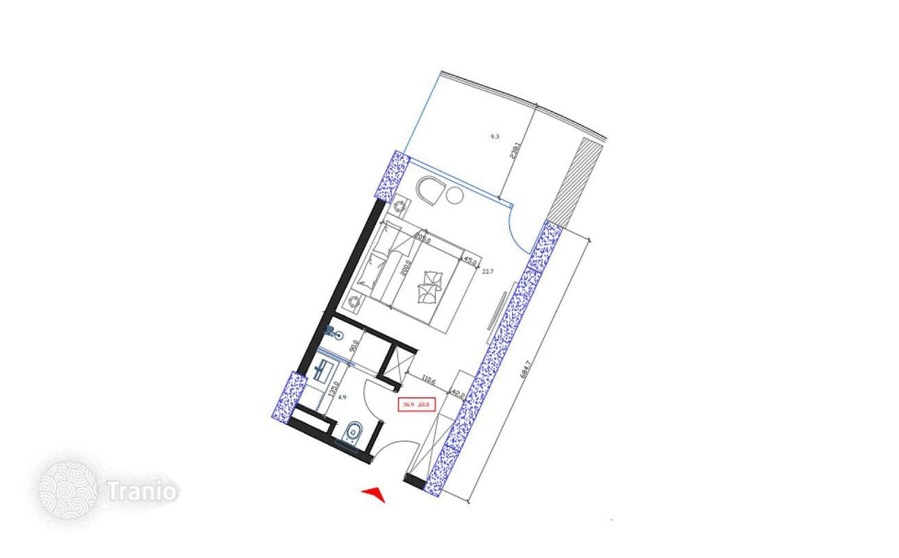 Квартира студия 60 м². Рассрочка 0%.