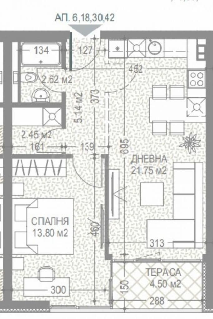 Апартаменты в Софии, Болгария, 76.98 м², фото 3