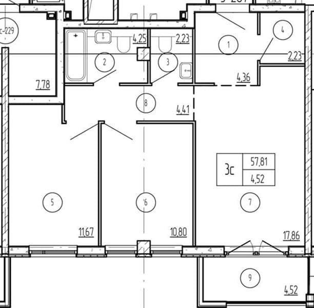2 к. квартира 62.33 кв. м, 2/9 этаж. ЖК Лучи. Azimut Park Hotel Family, Анапа, Россия