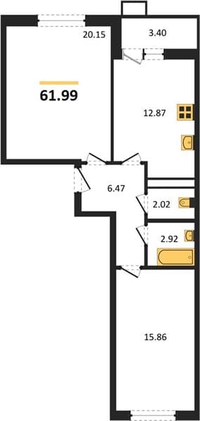 2 к. квартира 61.99 кв. м, 3/8 этаж. ЖК Сады у моря, Темрюк, Россия