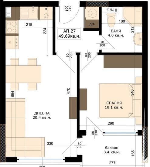 Квартира в Варне, Болгария, 57 м², фото 2