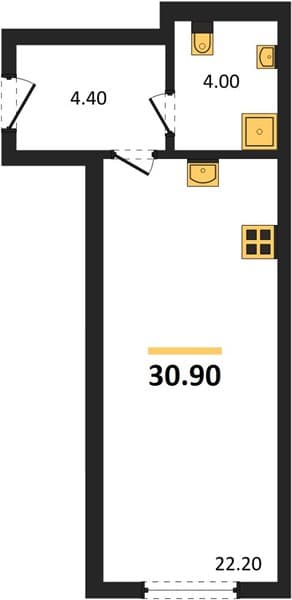 1 к. квартира 30.90 кв. м, 7/11 этаж. ЖК Центральный, Туапсе, Россия