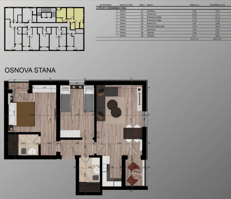 Квартира в Баре, Черногория, 60 м², фото 2