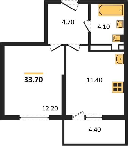1 к. квартира 33.70 кв. м, 3/12 этаж. ЖК Флора, Сочи, Россия