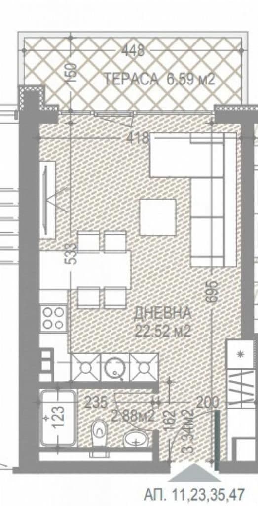 Студия в Софии, Болгария, 55.74 м², фото 3