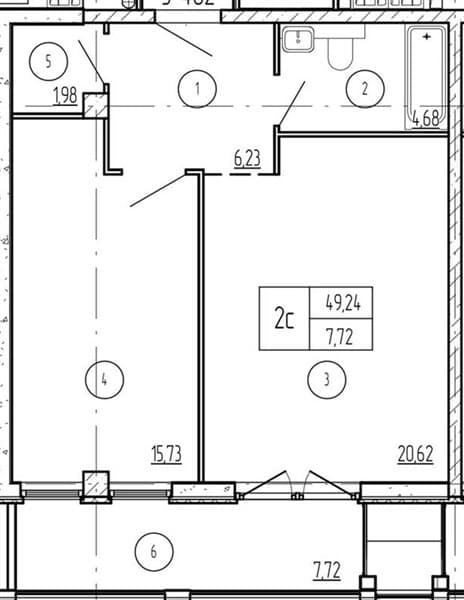 1 к. квартира 56.96 кв. м, 4/9 этаж. ЖК Лучи. Azimut Park Hotel Family, Анапа, Россия