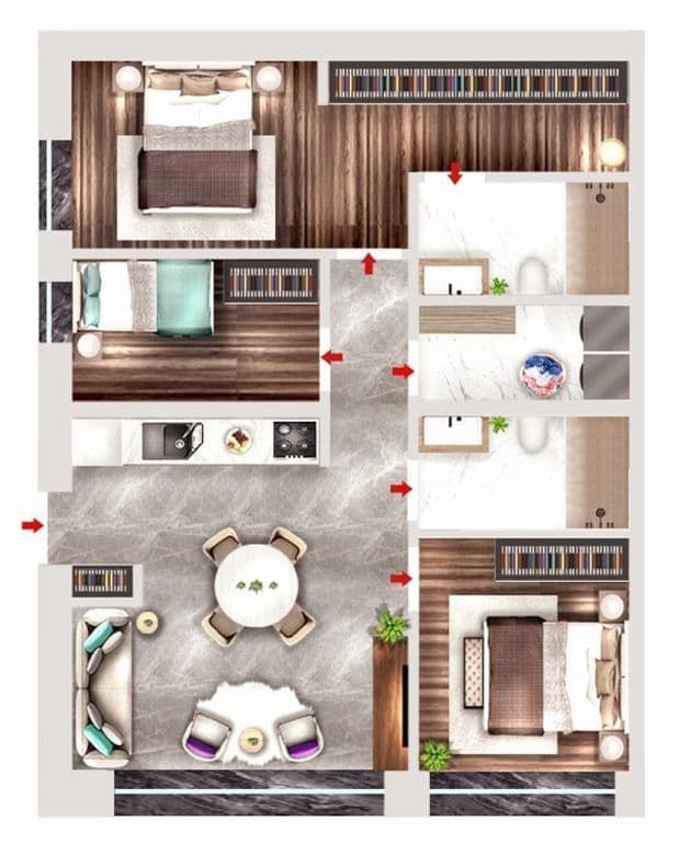 Квартира в Бодруме, Турция, 90 м², фото 4