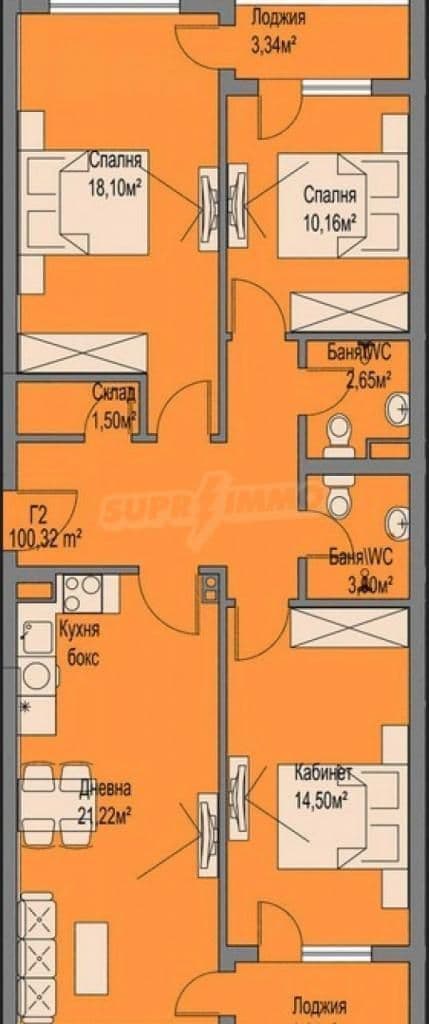 Апартаменты в Бургасе, Болгария, 118.37 м², фото 2