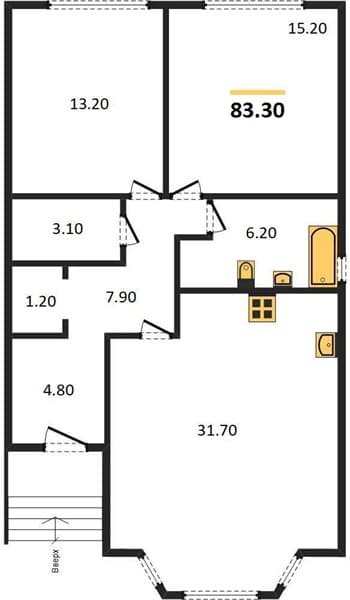 2 к. квартира 83.30 кв. м, 1/2 этаж. ЖК Семигорье, Семигорский, Россия
