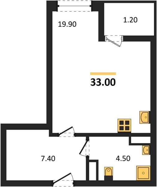 Студия 33.00 кв. м, 8/8 этаж. ЖК Хозяин Морей, Супсех, Россия