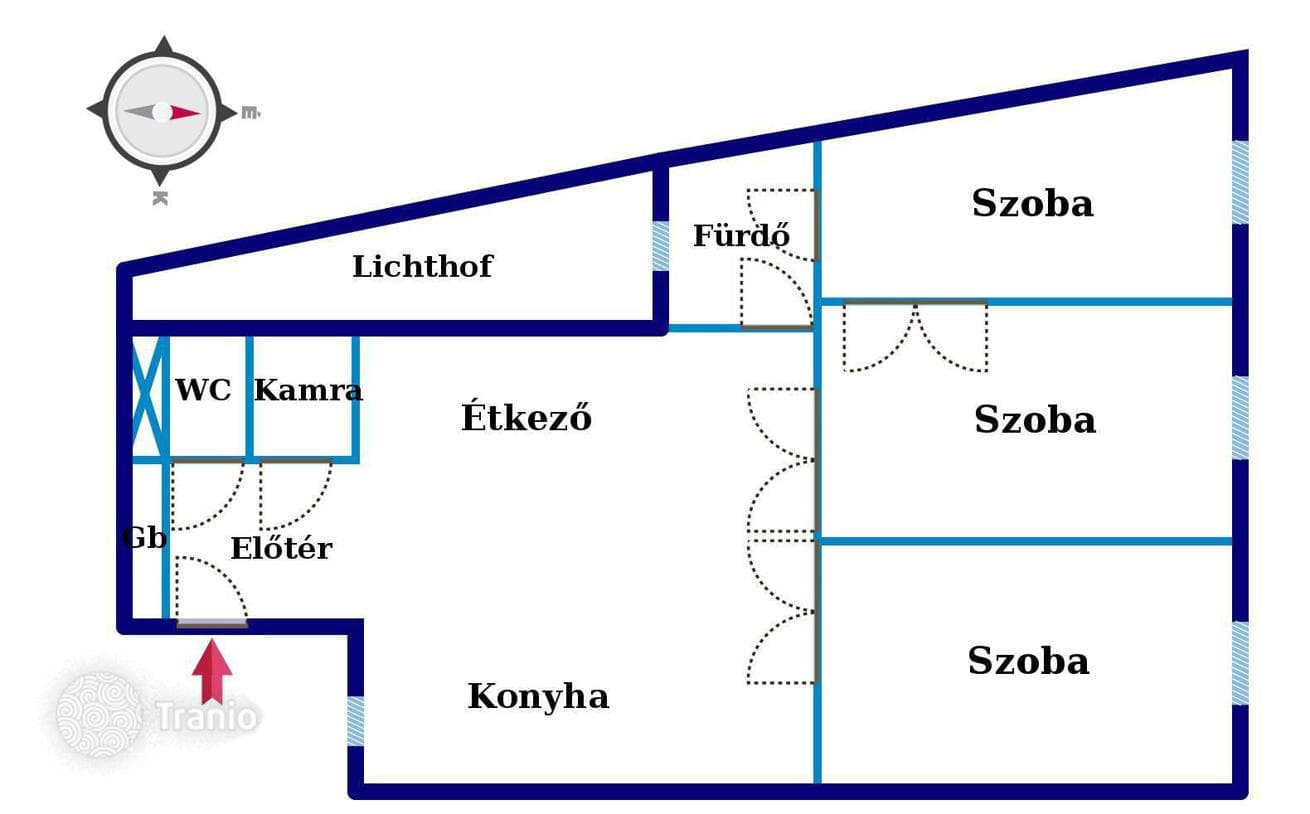 3-комнатная квартира 113 м² в Районе IX (Ференцвароше), Венгрия