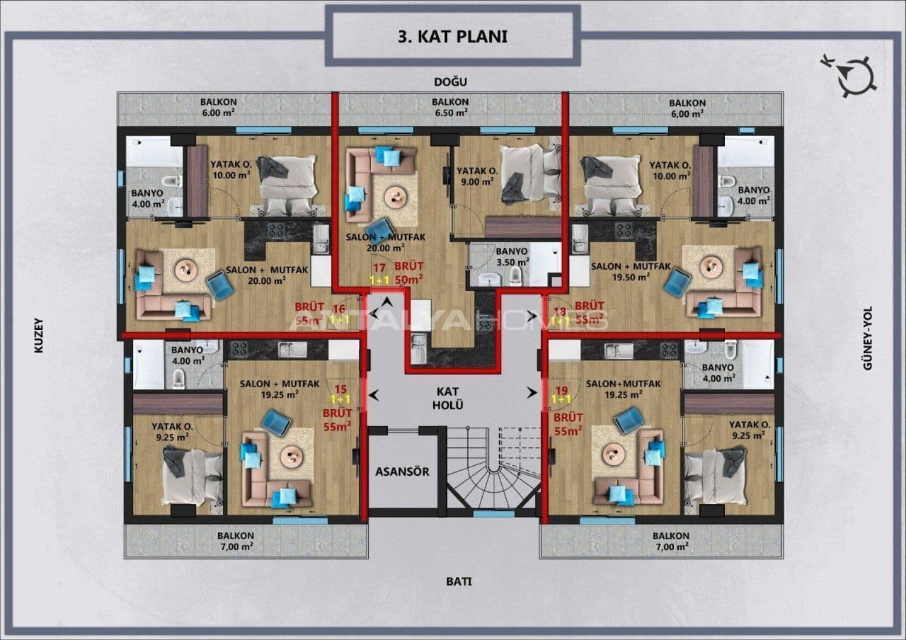 Пентхаус в Анталии, Турция, 95 м2, фото 3