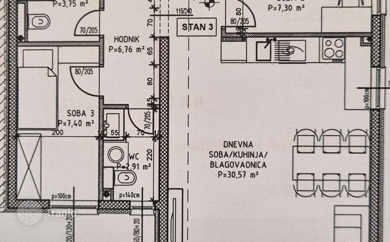 3-комнатные апартаменты в новостройке 80 м² в Каштел-Старий, Хорватия