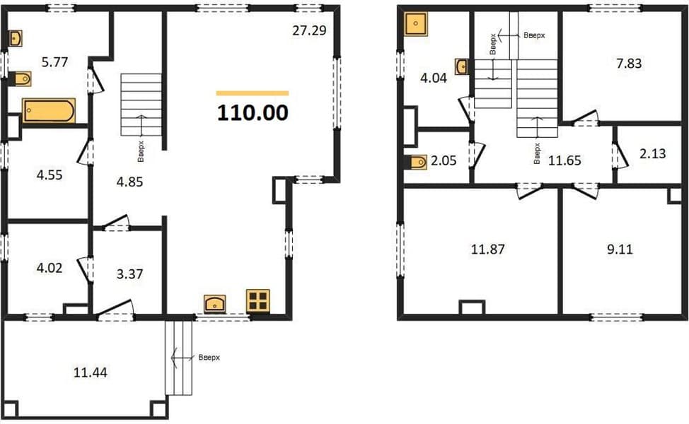 3 к. квартира 110.00 кв. м, 1/2 этаж. ЖК Семигорье, Семигорский, Россия