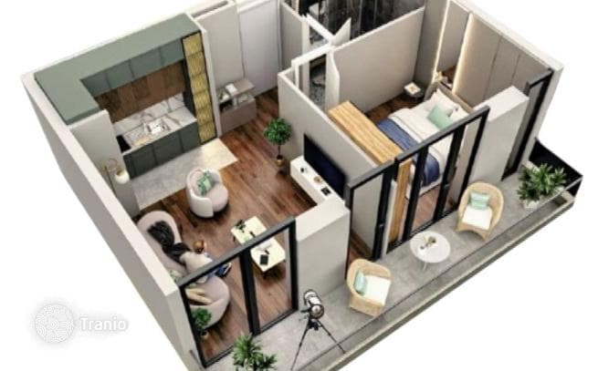 Продается квартира с 1 спальней, общая площадь 46, 9 м², 8/12 этаж в Чакви., фото 5