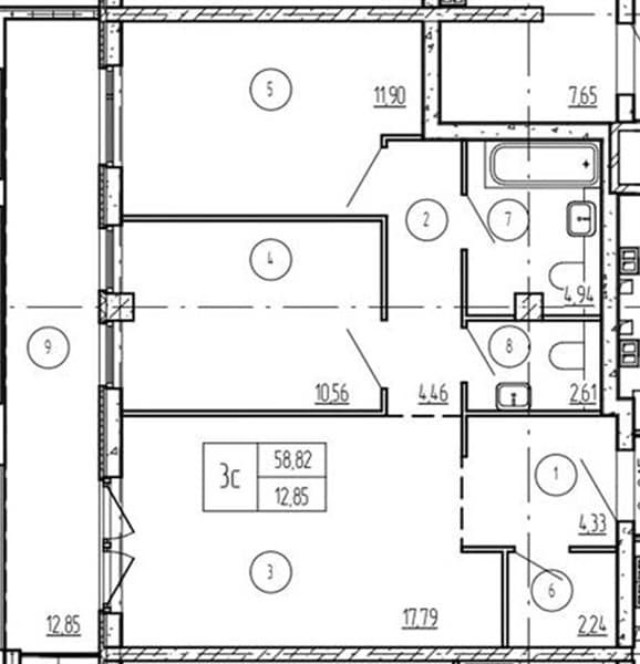 2 к. квартира 71.03 кв. м, 8/9 этаж. ЖК Лучи. Azimut Park Hotel Family, Анапа, Россия