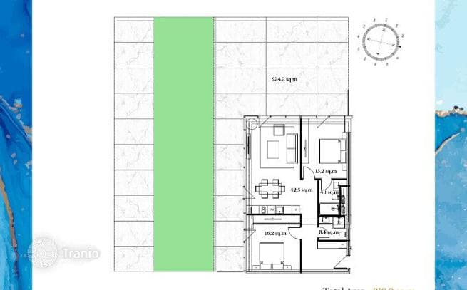 Продается современная квартира 2этаж с боковым видом на море, 2+1 в новом 9-ти этажном ЖК, район Шекветили