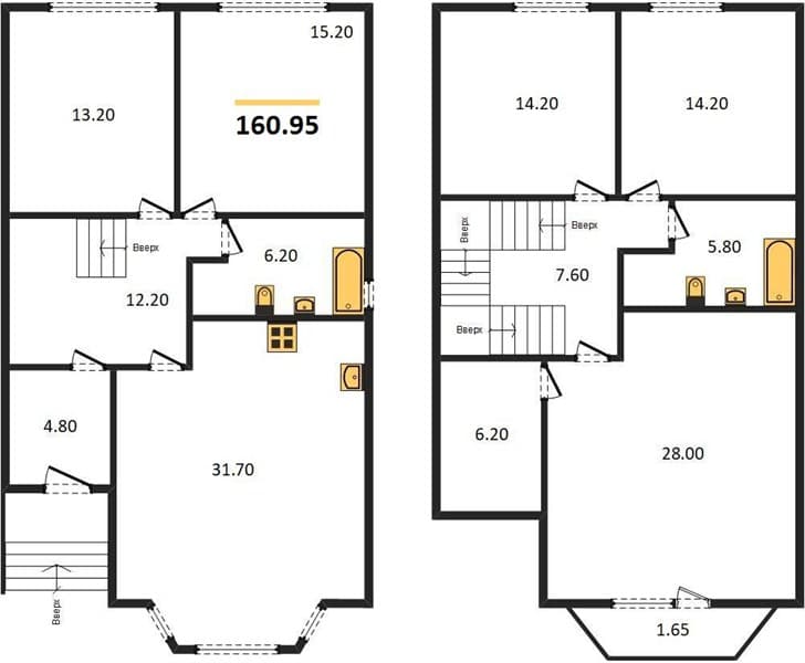 5 к. квартира 160.95 кв. м, 1/2 этаж. ЖК Семигорье, Семигорский, Россия