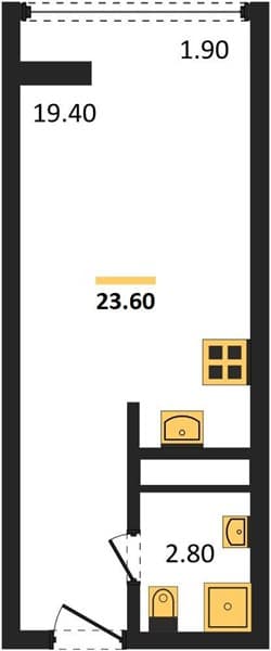 1 к. квартира 23.60 кв. м, 15/19 этаж. ЖК Сочи Парк, Сочи, Россия