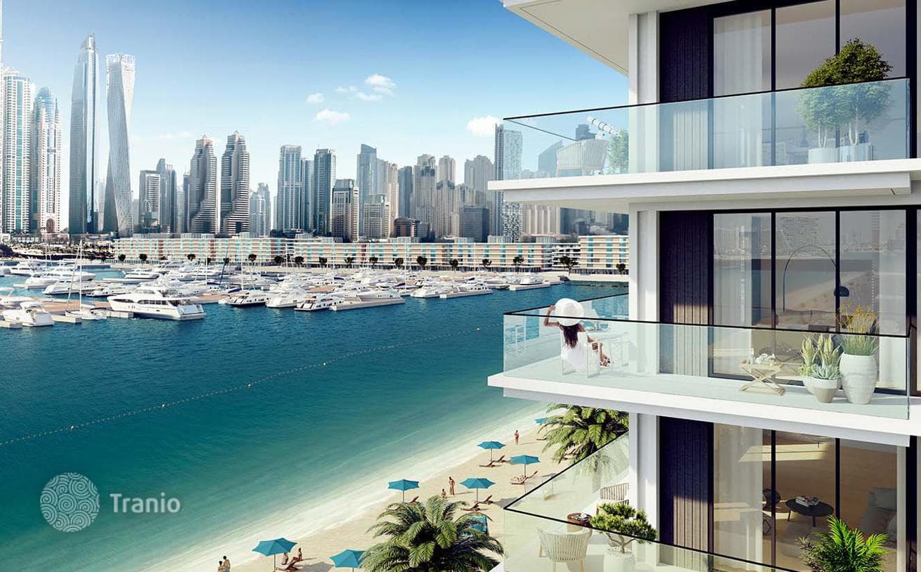 Новые апартаменты с видом на море, пристань для яхт и большой парк, в Beach Mansion собственным пляжем, район Beachfront, Дубай, ОАЭ