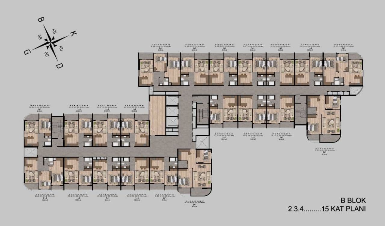 Апартаменты в Мерсине, Турция, 52 м2, фото 5