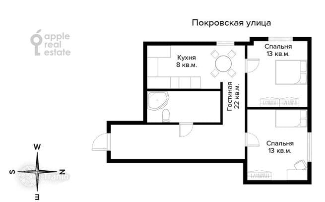 3-комнатная квартира 65 м² в Басманном районе, Россия, фото 3