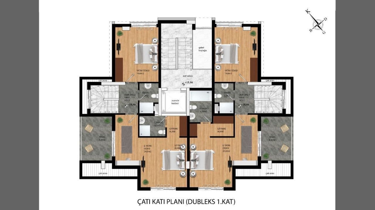 Квартира в Авсалларе, Турция, 52 м2, фото 2