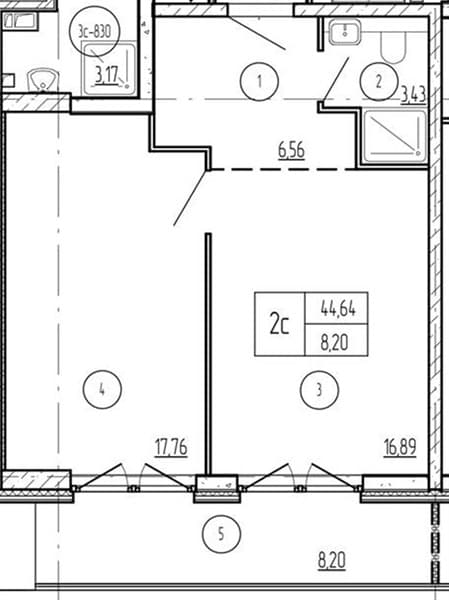 1 к. квартира 52.84 кв. м, 8/9 этаж. ЖК Лучи. Azimut Park Hotel Family, Анапа, Россия