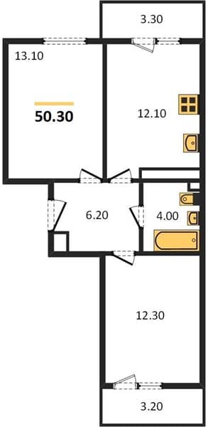 2 к. квартира 50.30 кв. м, 9/23 этаж. ЖК Облака-2, Новороссийск, Россия