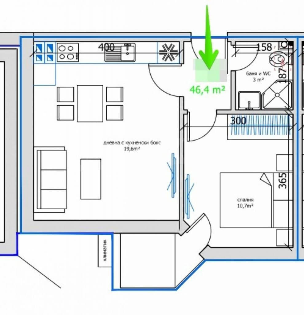 Апартаменты в Варне, Болгария, 46.4 м², фото 2