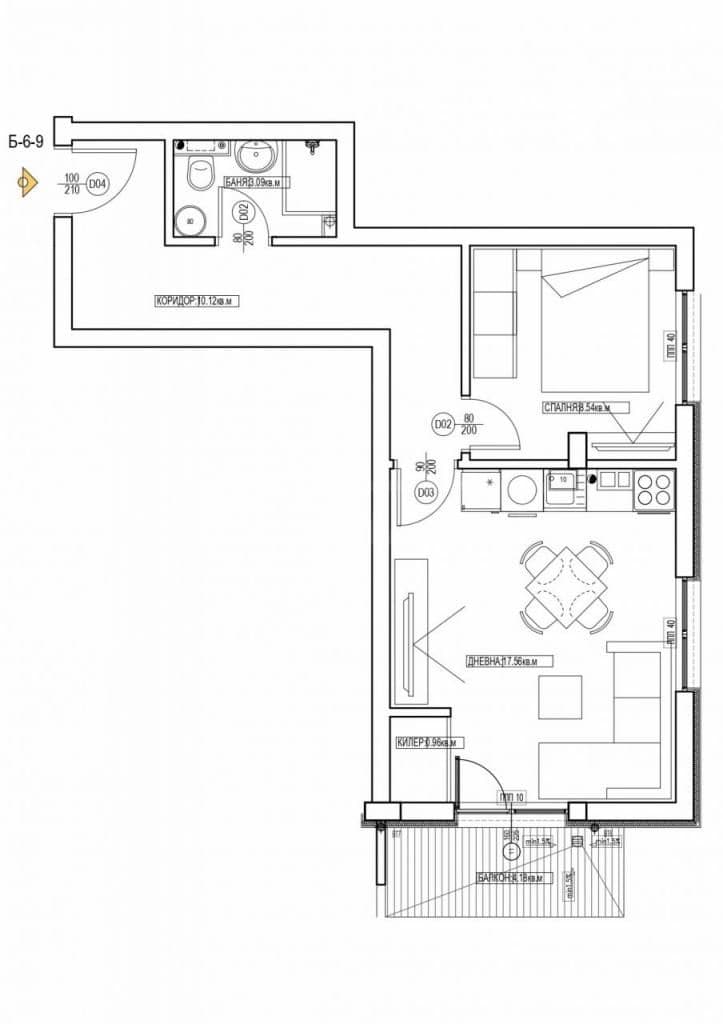 Апартаменты в Варне, Болгария, 61.39 м², фото 2