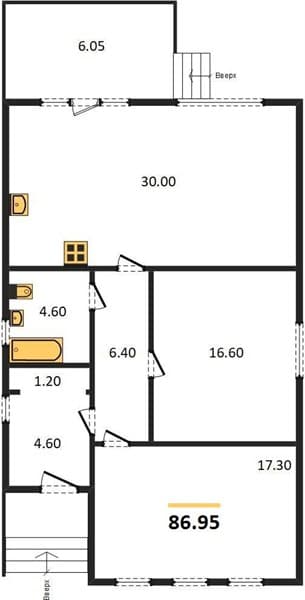 2 к. квартира 86.95 кв. м, 1/2 этаж. ЖК Семигорье, Семигорский, Россия