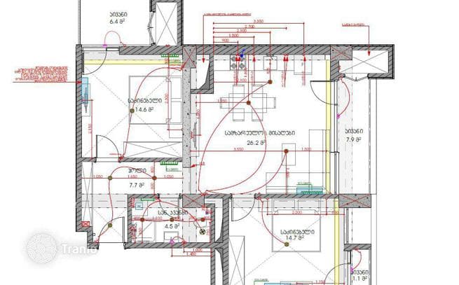 3-комнатная квартира 89 м² в Сабуртало, Грузия