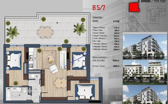 4-комнатные апартаменты в новостройке 89 м² в Районе XIII, Венгрия